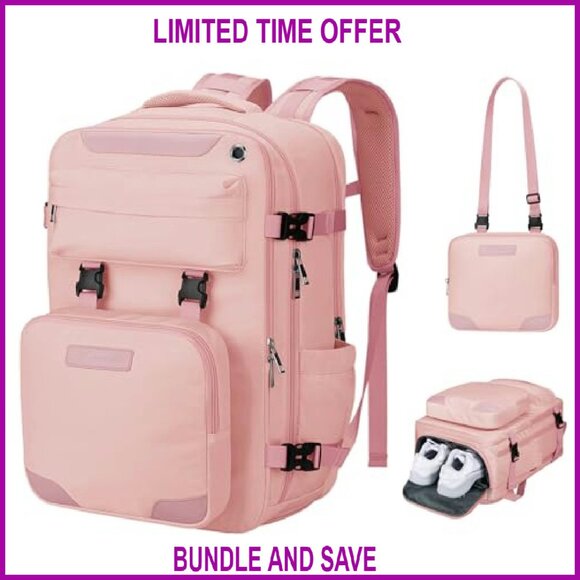 26L Travel Backpack with Laptop Compartment & Shoe Storage, Waterproof - Picture 2 of 7